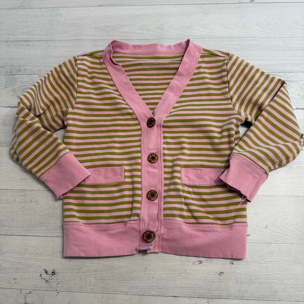 Matilda Jane girls pink green striped cardigan size 6‎